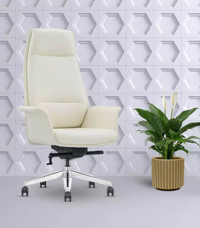 Luxer Pearl White High back Chair
