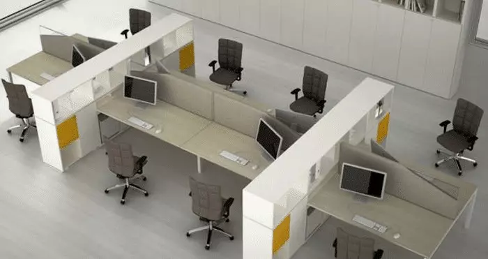 Office Workstation with Cabinet (4 Person) | WS-07