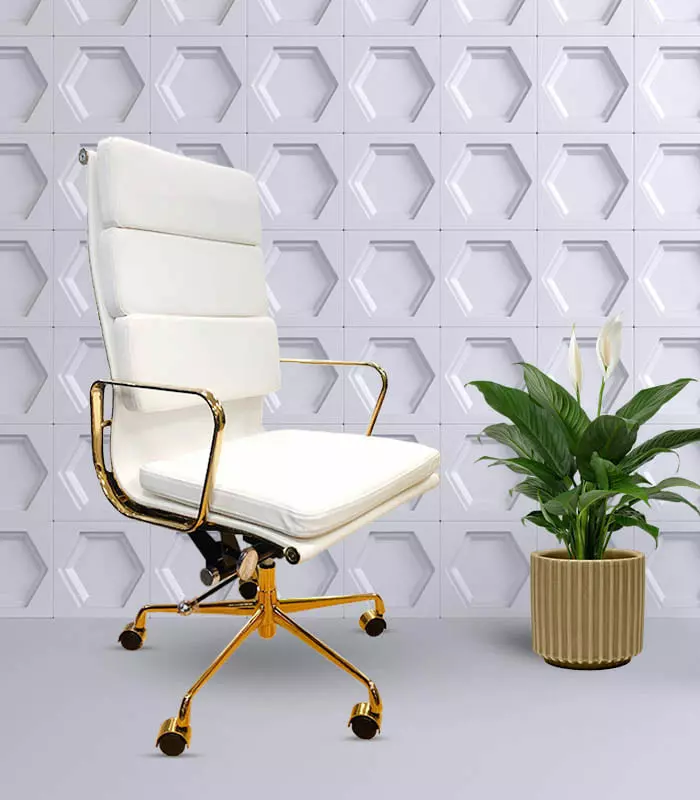 Gold White Office Chair
