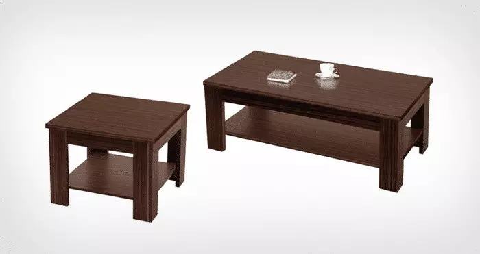 Wooden Canter Coffee Table (Dark Brown)