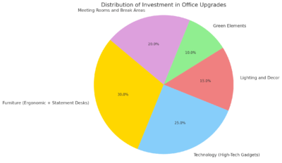 Pie Chart of Distribution of Investment in Office Upgrades