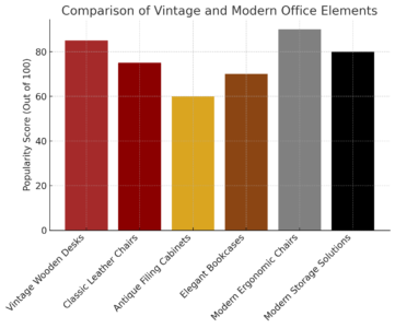 Comparison Of Vintage And Modern Office Elements 