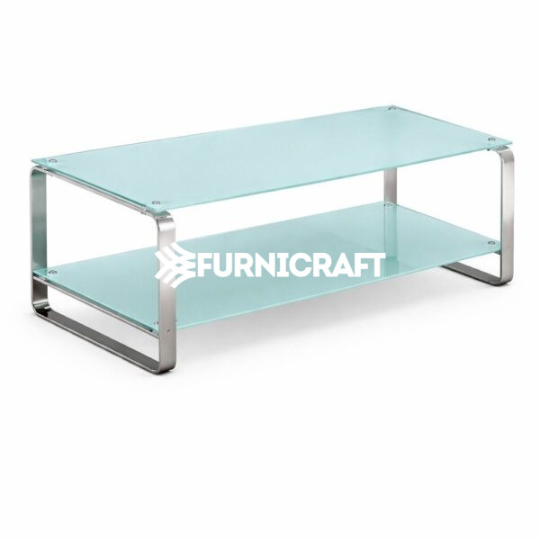 Silver Metal Stainless Glass Coffee Table