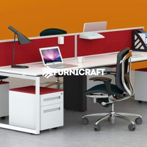 Workstation with Rectangular Table & Steel (4 Person) | WS-41