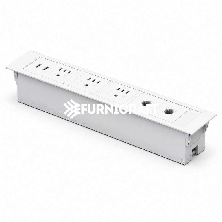 Recessed Desk Power Socket with USB & Data Ports-1